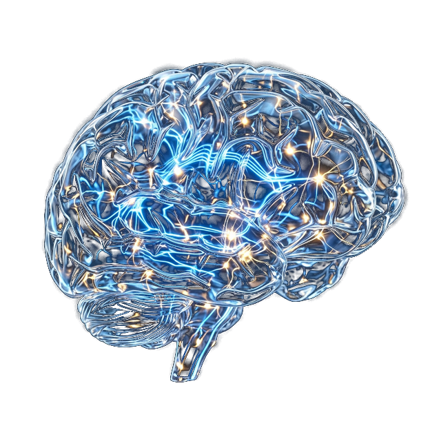 Colourful 3D brain illustration - scientific brain profiling